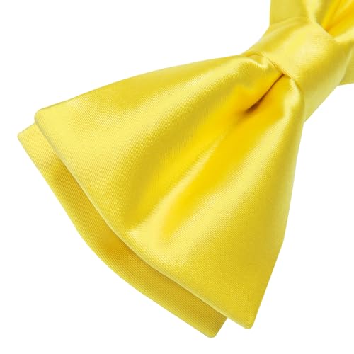 Image of YourTies Bow Ties for Men Pretied Bowties Solid Color Satin Bow Tie Formal Business Tuxedo Wedding Party Prom
