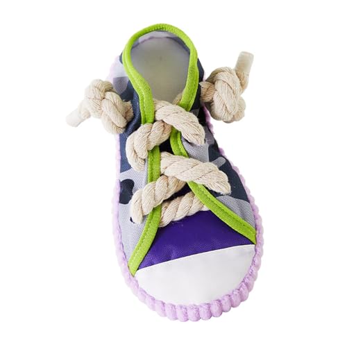 Bothyi Dog Toy Rope Knot Toy Tough for Small Dogs Playing Canvas Shoe Shape Pet Supplies Squeaky