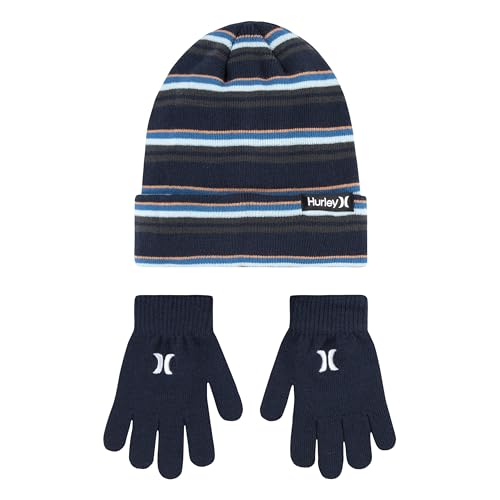 Ensemble hiver Hurley garçon comprenant un bonnet en maille et des gants assortis