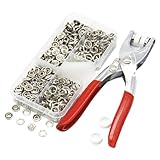 ccHuDE 100 Sets 9.5mm Metal Prong Snaps Buttons Five Claw Buckle Set Metal Press Studs Sewing Free Buttons with Fastener Pliers Press Tool Kit for Leather Crafting