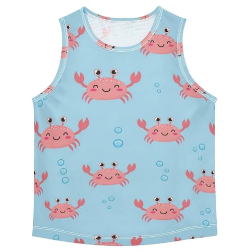 J JOYSAY Ocean Crab Blue Boys Tank Top Sleeveless Muscle Shirts Quick Dry Sport Workout Active Kids T-Shirts 3-15T