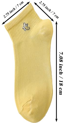 Image of Fruit Embroidered Ankle Socks Cute No Show Socks for Women, Ladies, Girls
