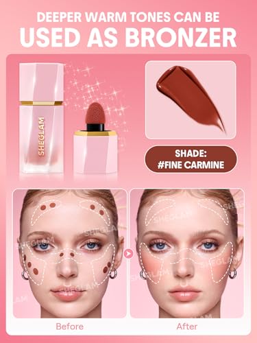 Image of SHEGLAM Color Bloom Liquid Blush-Fine Carmine