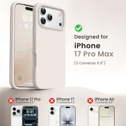 GONEZ Magnetic for iPhone 17 Pro Max Case, [Compatible with MagSafe] Anti-Scratch Microfiber Lining & Screen Protector, Silicone Camera Control, Shockproof Slim Phone Cover 6.9 inch, Stone by GONEZ - Used condition - Image 8