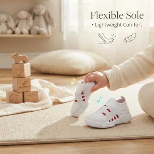 Image of Infant Shoes for Baby Boys & Girls | Musical Sound Walking Shoes | First Walker Shoes for Toddlers | Lightweight Breathable Knit Sneakers | Soft Sole Comfortable Slip On Shoes for Newborns, Babies & Kids
