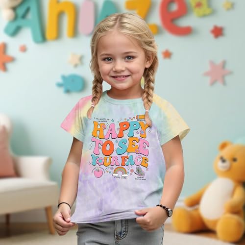 Kindergarten Shirts for Girls Happy to See Your Face Shirt Boys Girls Back to School T Shirt Kids Gifts Tee Tops2