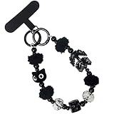 [Kukefa] スマホストラップ 手首 猫ちゃん ふわふわ ハンドストラップ スマホ おしゃれ スマホ 手首 ストラップ 可愛い 冬スマホ ハンドスマホストラップ ins風 携帯ストラップ 手首 挟むだけ スマホ落下防止 紛失防止(黒)