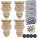 Btibpse 4.7 Inch Wood Furniture Legs Replacement Sofa Couch Chair Ottoman Loveseat Coffee Table Cabinet Feet Unfinished Bun Foot Set of 4