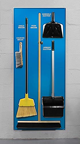 NMC SBK102AL 5S Janitorial Shadow Board, Blue/White, 68