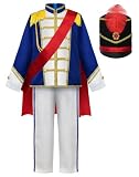 ReliBeauty Kids Drum Major Costume, Marching Band Uniform Set With Hat and Cape, 100