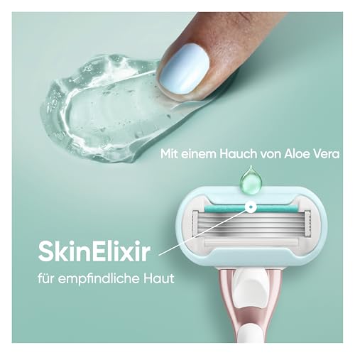 Gillette Venus Pro Smooth Sensitive Rasierer Damen für Empfindliche Haut — Inkl. 4 Ersatzklingen für Nassrasierer, Langlebiges Metallhandstück, Duschhalterung, Reiseschutzkappe, Reisetasche — Rosegold 4