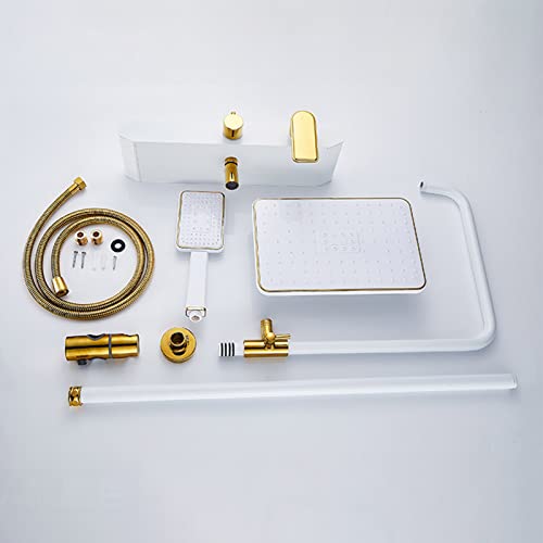 Ensemble de douche chrome avec colonne réglable et tablette de rangement BHBXZZDB - 8