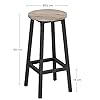 VASAGLE Taburete de Bar, Juego de 2, Sillas de Bar, Sillas de Cocina con Marco de Metal, Altura 65 cm, con Reposapiés, para Cocina, Salón, Comedor, Greige Mélange y Blanco LBC032B02 #2