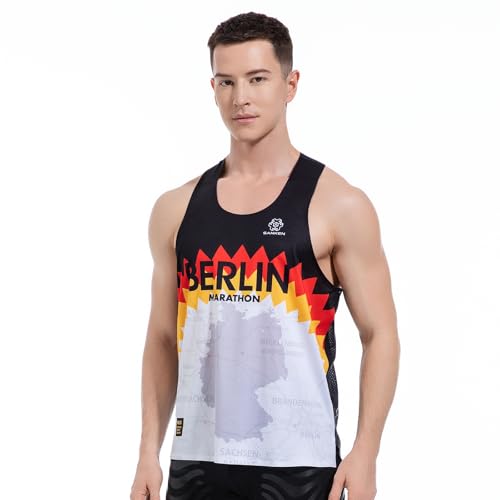 Men's Seamless Running Tank Tops Ultra Lightweight Marathon Singlets Breathable Race Vests Quick Dry Sleeveless Shirt