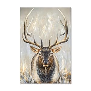 SEVEN WALL ARTS Moose Canvas Wall art Abstract Wildlife Elk Deer Picture Large Vintage Animal Painting for Bedroom Living Room Farmhouse Decor 24"x36" SEVEN WALL ARTS Moose Canvas Wall art Abstract Wildlife Elk Deer Picture Large Vintage Animal Painting for Bedroom Living Room Farmhouse Decor 24×36