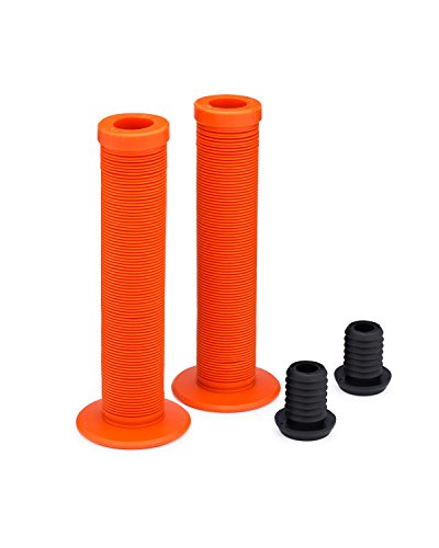 25Nine Ronin Grip With Flange - Flanged Bmx Bike And Scooter Handlebar Grips With End Plugs - Orange #TOP1
