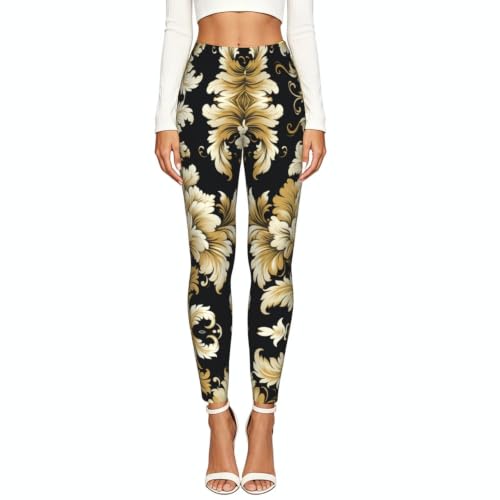 Leggings de compresión con estampado damasco para mujer 2