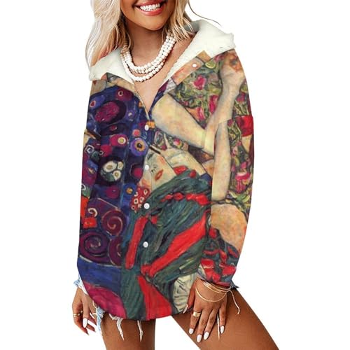 Blouson femme hiver veste à capuche polaire manteaux mi-longue multicolore