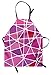 ABAKUHAUS Resumen Delantal de Cocina, Bloques De Color Desigual, Estampa Digital Resistente al Agua Apto Lavadora, Rojo Púrpura Rosa