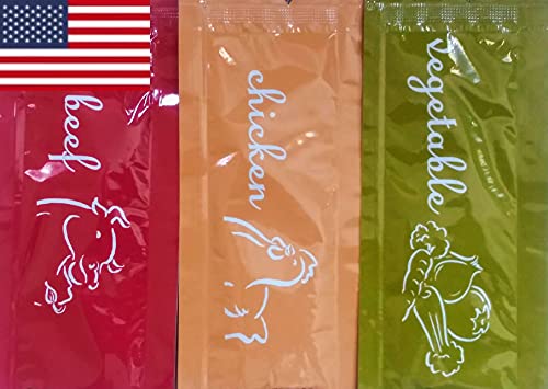 Savory Choice Variety Pack - Chicken (6), Beef (6), Vegetable (4) - (Total of 16) Low Sodium, No Cholesterol Packets