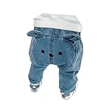 Baby Hose Mädchen Jungen Jeans Bären Hosen Kleinkind Jeanshose Gerades Bein Süße Unterteile Lässig (Blue, 12-18 Months)