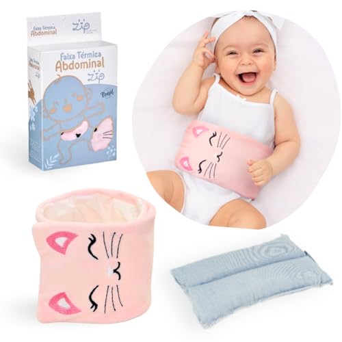 Bolsa Termica Faixa De Sementes Ervas Para Bebe Colica Gases Dor de Barriga (Rosa)