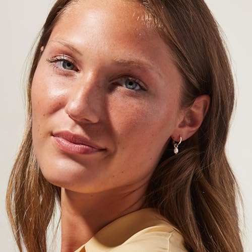 Ana Luisa Frida Pearl Jewelry Huggie Hoops - Medium & Small 14K Gold Plated & Silver Rhodium Plated Drop Hoop Earrings with Freshwater Pearls - 2-in-1 Hypoallergenic Water-Resistant, Tarnish-Free Hoop4