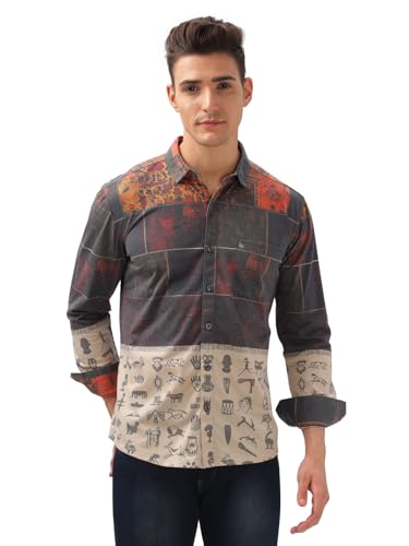 Image of BULLMER Trendy Regular Fit Striped Causal Full Sleeve Shirt for Men.