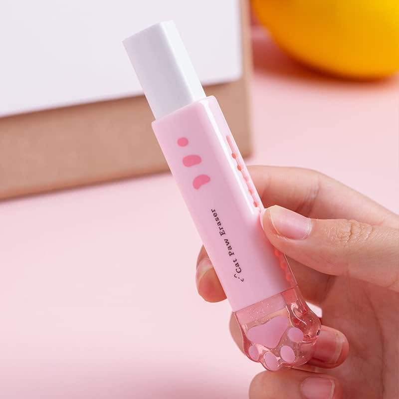 Miniatura 3 de 4 Pcs Kawaii Cat Paw Shaped Retractable Erasers Cutecore Push-Pull Rubber for Students Aesthetic School Supplies