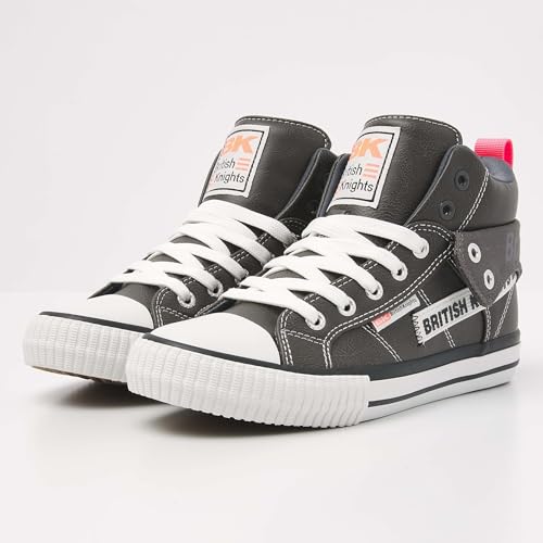 British Knights Damen ROCO Tag Sneaker, DK Grey/PINK,39 EU