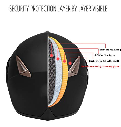 Casque modulaire moto Bluetooth double visière anti-buée cap casques - 6