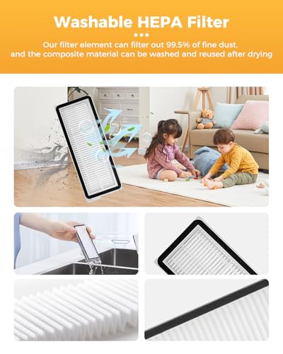 Image of Yivy 29PCS QV35A Accessories for Roborock QV 35A /Qrevo S Pro /QX Revo Plus /QV 35S /QR 598 /QR 798 Robot Vacuum,QV 35A Replacement :2 Main Brushes 6 Dust Bags 4 HEPA Filters 6 Side Brushes 8 Mop Pads
