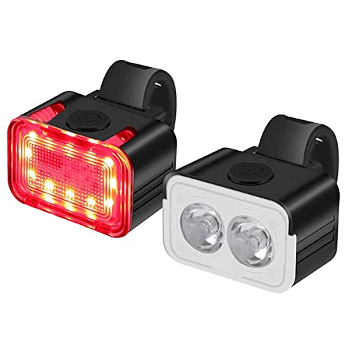Vortex L6 Type C USB Aluminum Rechargeable Bike Light Set – 300 Lumen Super Bright Front & Rear LED Taillight, IPX6 Waterproof, Multi-Mode Memory for Night Riding Safety, Easy Install