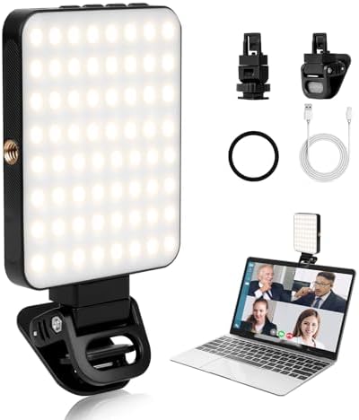 AiQInu Lumière Téléphone pour Selfie LED avec Clip,128 LED de Hau...