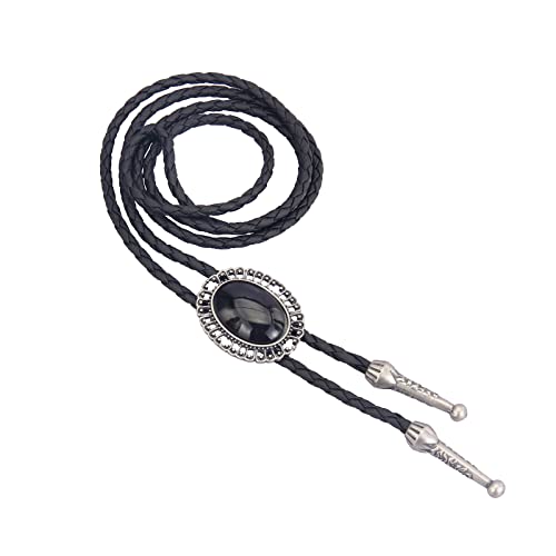 Image of Jeilwiy Bolo Tie for Men Western Cowboy Tie Necklace Gold Bolo Tie Leather Necktie Halloween Tie Accessories for Women