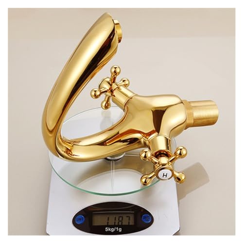 Grifo de contenedor dorado antique para solucionar lavabos bajos sin espacio 6