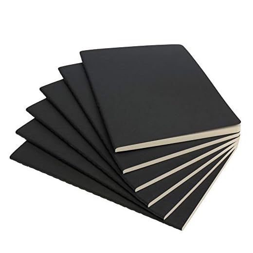 Simply Genius A5 Dotted Notebooks for Work, Travel, Business, College & More - Softcover Journals for Writing - Grid Notebook for Men & Women - Size 8.2" x 5.5" - 92 pages (Black, 6 pack)