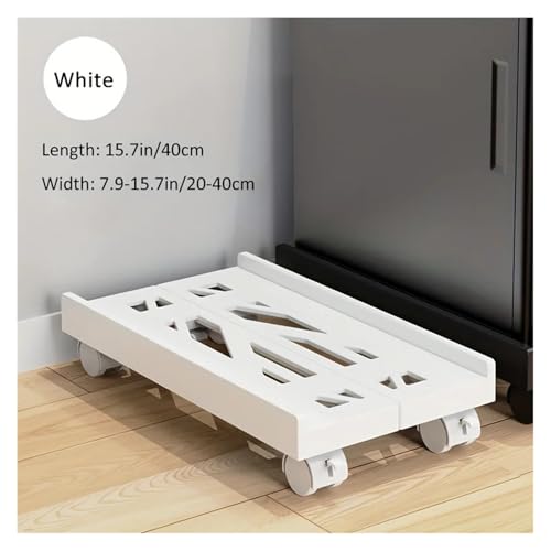 Soporte móvil ajustable para CPU, soporte ventilado para torre de PC con 4 ruedas caster, compatible con la mayoría de computadoras, soporte bajo escritorio (blanco) miniatura 2