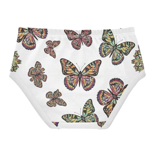 Vibrant Multicolored Butterflies White Toddler Girls Underwear 2t Cotton Panties Little Girl Cartoon Kids Undies Briefs2