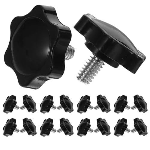 WATIIFUFU 20pcs Hexagonal Star Knob Screws 1/4"-12 Thread Size Plastic Grip Clamping Handle Knobs for Industrial Machinery Accessories and Woodworking Tool Replacement
