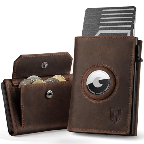 DODENSHA® Airtag Cartera para Hombre con Monedero I MagSnap Tarjetero para Hombre I Airtag Wallet para 10 Tarjetas I Cartera para Hombre con protección RFID I Monedero