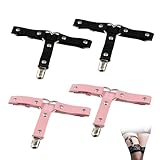 4 Stück Strumpfband Damen Leder,Strumpfhalter Damen,Strapsgürtel,Strapshalter,Garter Belt,Thigh Highs Zubehör,Femboy Outfit,Femboy Clothes,Anti Rutsch Clip für Cosplay,Karneval,Party,Punk Gothic