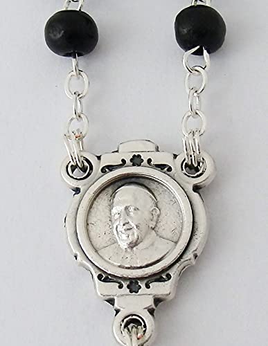 Rozenkrans zwart hout met kruis "Goede herder" lengte = 35 cm pareldiameter 5 mm - Image 4