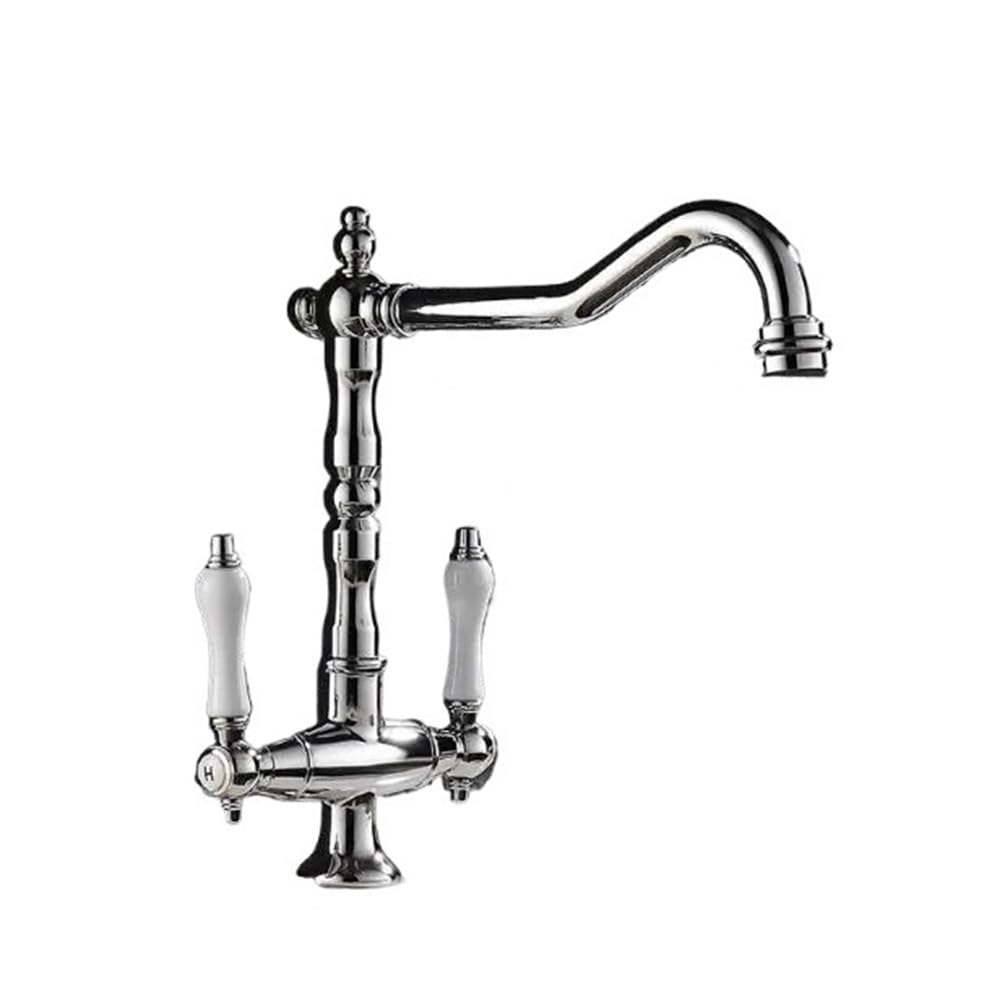Kitchen Faucets Brass Material Double Handle Kitchen Sink Tap Kitchen Crane Mixer 360Swivel Kitchen Faucets XT-103