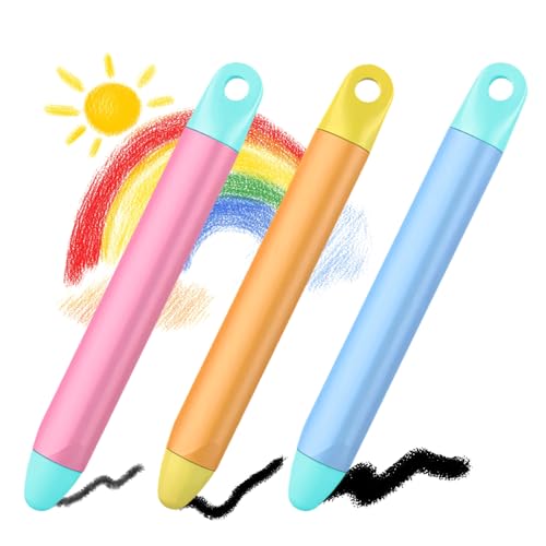 Kinderfreundliche Kids Tablet Stift I Sichere Silikonspitze Ergonomisches Design Kinderfreundlicher Tablet Stift für Kinder Kompatibel mit iPad Tablet Smartphone (Pink/Orange/Blau)