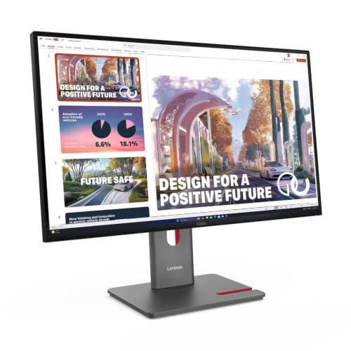 Image of Lenovo ThinkVision P27QD-40 27 inch Class WQHD LED Monitor - 16:9 - Raven Black