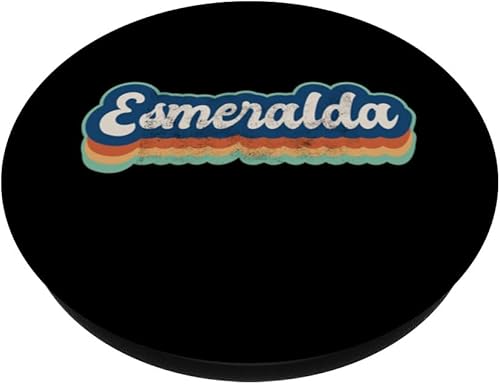 Miniatura 2 de Esmeralda First Name Girl Vintage Style 70s 80s Personalized PopSockets Standard PopGrip