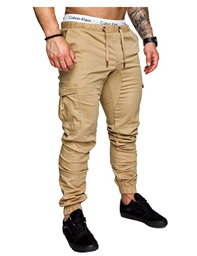 Letuwj Men's Fitness Motorcyclist Chino Jogger Pant