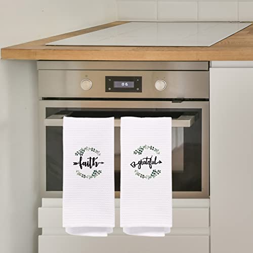 Negiga Hope Blessed Faith Grateful Wreath Dish Cloths Towels 24X16 Inch Set Of 4,Inspirational Religious Decor Decorative Dish Hand Towels For Kitchen Bathroom,Housewarming Gifts #TOP4