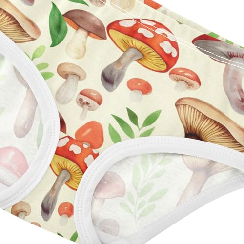 Stylish Toddler Girls Underwear 2t Cotton Girl Panties Cute Forest Mushrooms Beige Briefs Girls Undies4